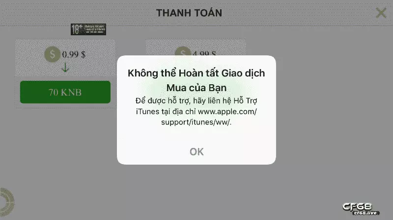 Lỗi liên kết momo với app store