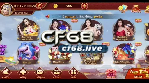 CF68 đứng đầu trong lĩnh vực casino online và sở hữu kho game cực kỳ “hot hit”