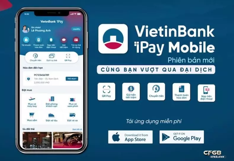 Mở khóa thẻ bằng ứng dụng Vietinbank Ipay