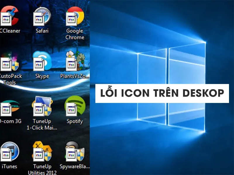 Nguyên nhân dẫn đến tình trạng Icon desktop bị bôi xanh là gì?