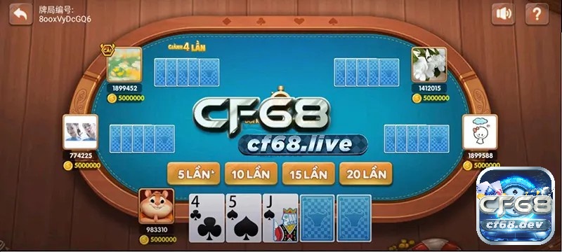 Trải nghiệm game bai onlie Poker Bull CF68